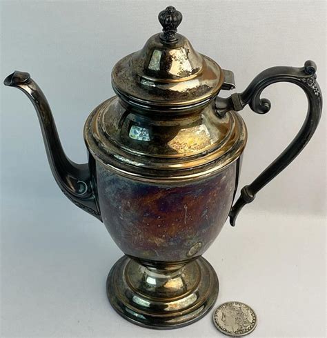 Lot Antique C 1920 Wm Rogers Silverplate Teapot