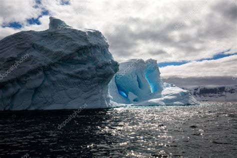Icecaps Antarctica Iceberg Ocean Swimming Melting Sea Stock Photo