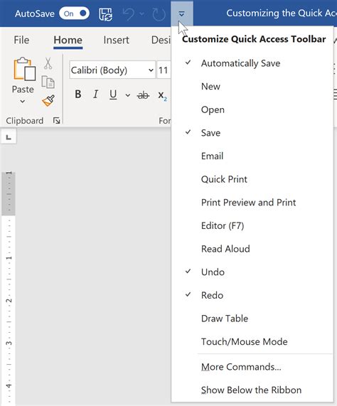 Ways To Customize The Microsoft Word Quick Access Toolbar