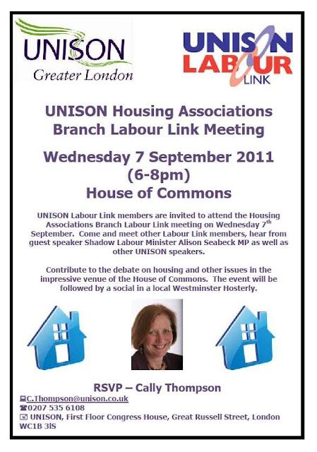 Johns Labour Blog Alison Seabeck Mp To Speak To Unison Housing