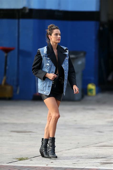 Alessandra Ambrosio Rocks A Biker Chic Look During A Photoshoot At A