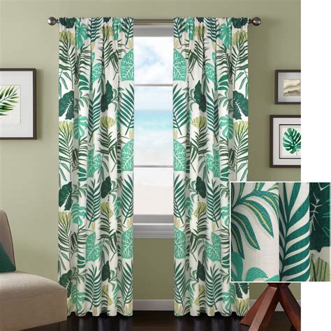 Better Homes And Gardens Tropical Palm Window Curtain Panel Bh46013
