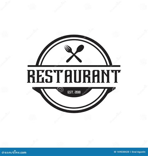 Restaurant Logo Design Concept Vector Template Stock Vector