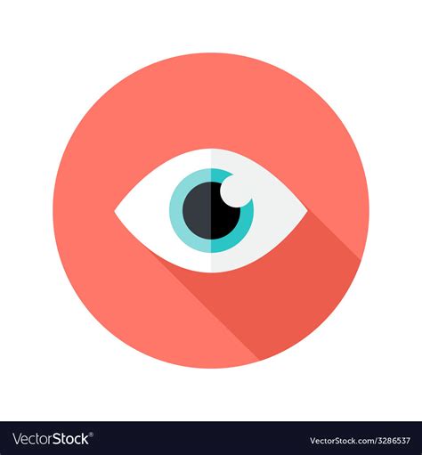 Vision Eye Circle Flat Icon Royalty Free Vector Image