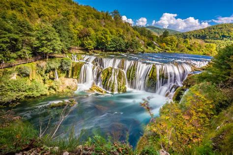 Strbacki Buk Waterfall Croatia And Bosnia Border Stock Photo Image