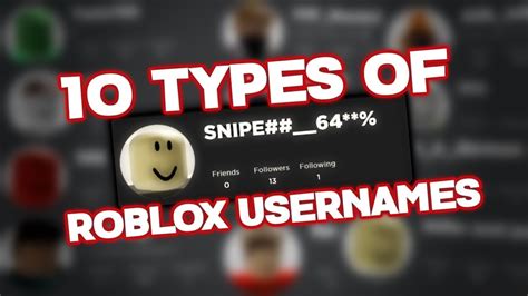 10 Types Of Usernames On Roblox Youtube