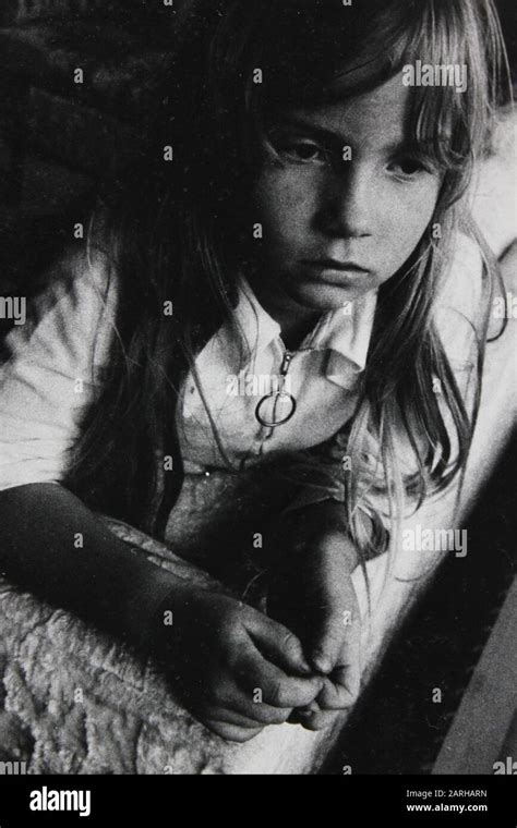 Fine Seventies Black And White Vintage Photography Of A Girl Deep In Thought Stock Photo Alamy
