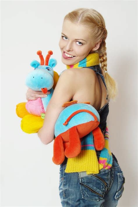 Girl With Colorful Toys Stock Image Image Of Create 11586807
