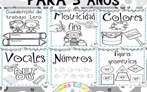Cuadernillo De Tareas Para 3 Años Materiales Educativos Para Maestras