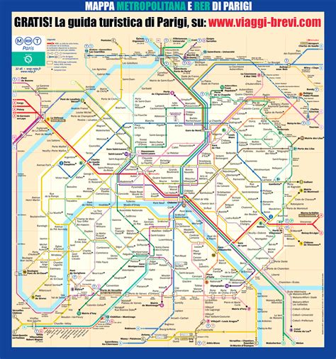 Mappa Zone Metro Di Parigi