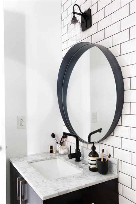 Oval mirrors for bathroom vanities. Stephanie Sterjovski's Black and White Dream Space