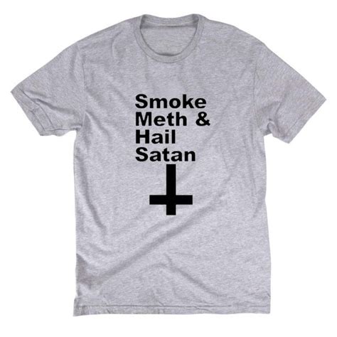 Summer Style Fashion Smoke Meth Hail Satan T Shirt Men Casual Short