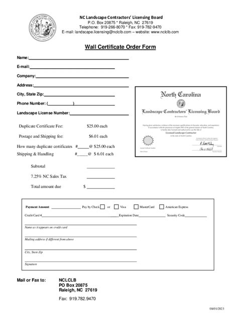 Fillable Online Decal And Wall Certificate Order Form Fax Email Print