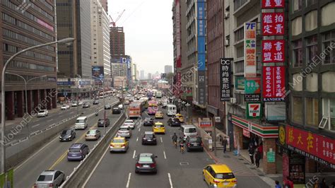 Busy Street Traffic In Taipei Taiwan Stock Video Footage 10008200