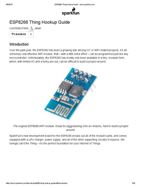 Esp8266 Thing Hookup Guide Learnsparkfun Usb Arduino Prueba
