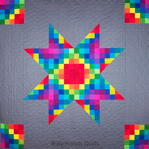 Free Quilt Pattern Star Crossed Rainbow Lap Quilt I Sew Free