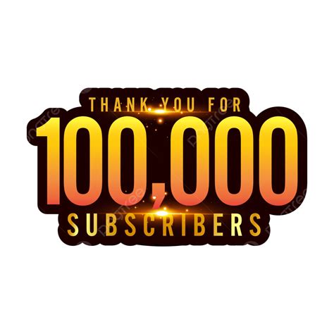 100000 Subscribers Thank You Gold Color Design Vector Subscribers