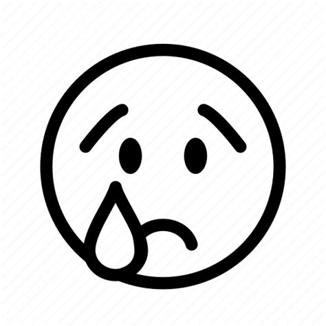 Crying Depressed Distressed Emoji Emoticon Sad Tear Icon