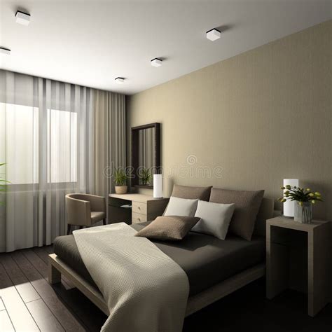 3d Render Modern Interior Of Bedroom Stock Image Image Of Carpet