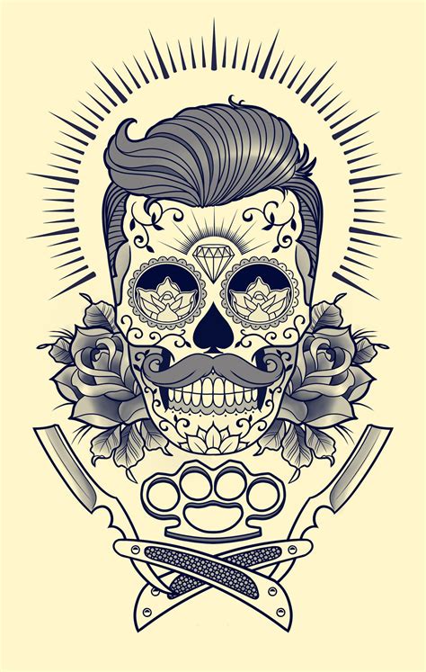 22 K D Skull Art Skull Tattoos Barber Tattoo