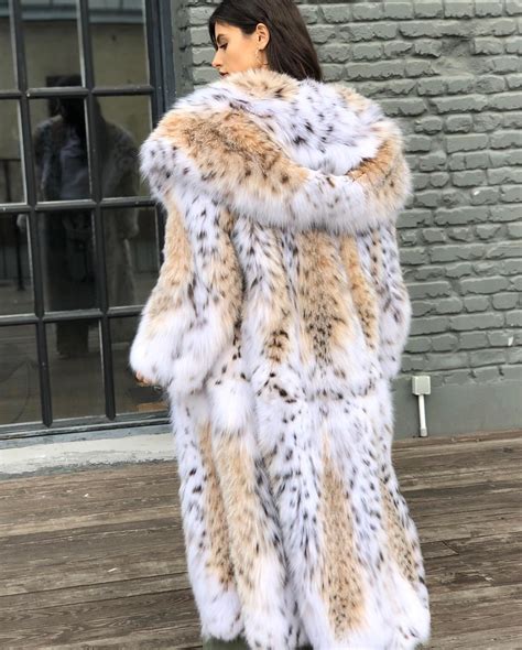 valentina romée fetish fashion fur fashion lynx pretty knives long faux fur coat fabulous