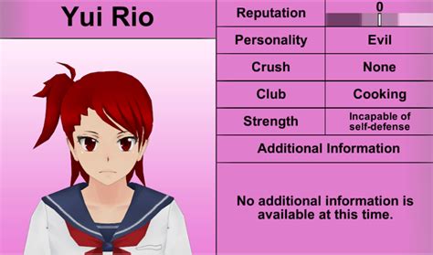 Imagen Info Yui Riopng Wikia Yandere Simulator Fandom Powered By