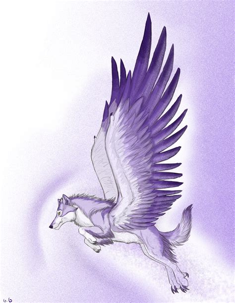 Purple Winged Wolf By Pookyhorse On Deviantart