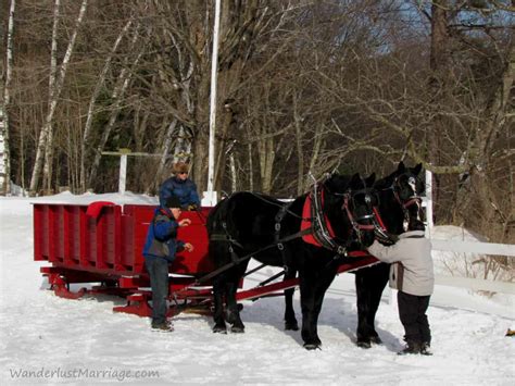 A Horse Drawn Sleigh Ride In New Hampshire Wanderlust Marriage
