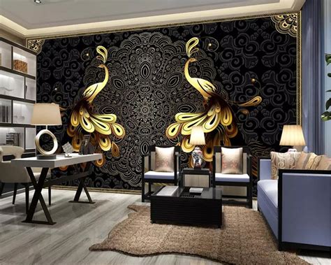 The most brilliant black and gold living room decor ideas. beibehang Custom wallpaper 3d large mural wallpaper luxury ...