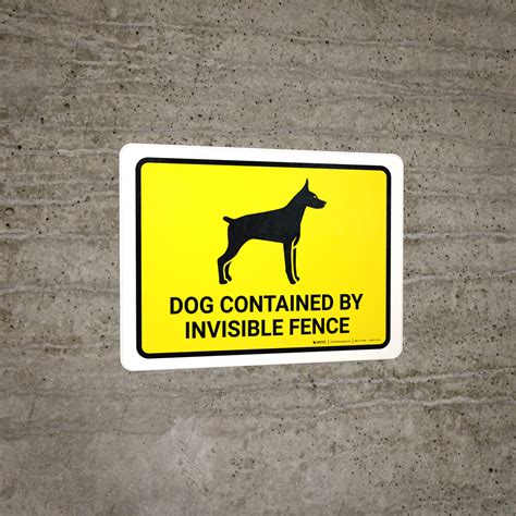 Dog Contained By Invisible Fence Landscape Wall Sign