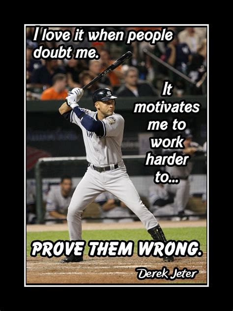 Baseball Motivation Poster Derek Jeter Photo Quote Wall Art Print 5x7