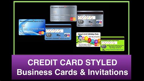 Select one of these popular card categories to get started. Credit Card Styled Business Card Or Invitation - YouTube