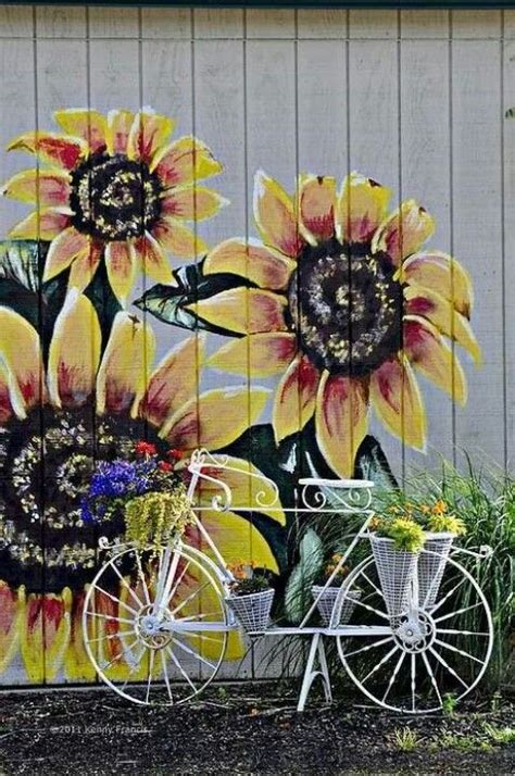 Simple projects to transform your home from builder beige to a home with. Sunflower wall | Gardens | Pinterest | Sunflowers