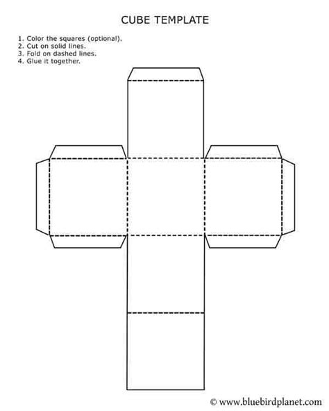 Free Printables For Kids Cube Template Shapes Worksheets Paper Cube