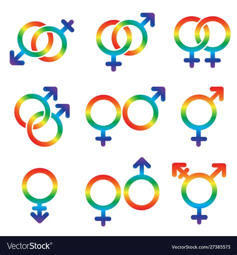 Gender And Sexual Orientation Icon Set Lgbt Vector Image