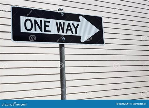 One Way Sign Stock Photo Image Of Wood Direction Beige 95212544