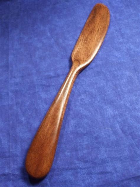 Butter Knife Spreader Hand Carved In Walnut Wood Full Size Etsy In