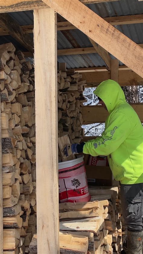 Making Bundles From The Stack Firewood Wood Bundles Back 40