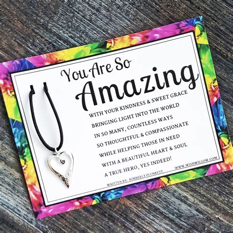 Maybe you would like to learn more about one of these? Unique Thank You Gift - You Are Amazing! Heart Necklace ...
