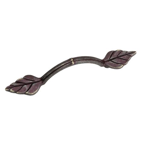 Laurey 3 In Weathered Antique Bronze Leaf Pull 25078 The Home Depot