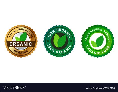 Organic Food Fresh From Nature Stamp Label Sticker