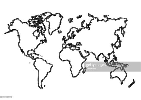 World Map Outline Drawing High Res Vector Graphic Getty Images