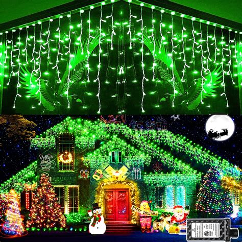 Christmas Lights Outdoor Decorations 400 Led 33ft 8 Modes Curtain Fairy