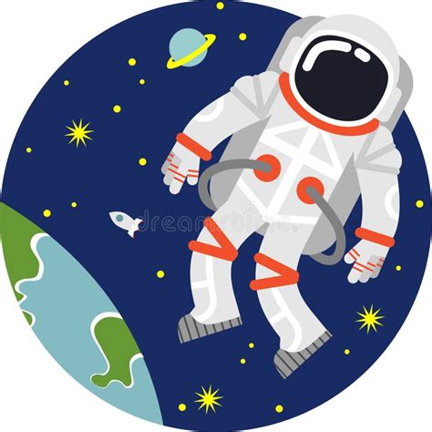 Astronaut In Space Stock Vector Illustration Of Science 50476423