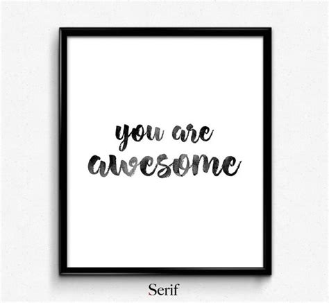 You Are Awesome Art Print Wall Decor Poster Inspirational Etsy