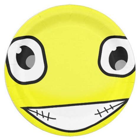 Yellow Face Laugh Emoticon Birthday Party Paper Plates Zazzle