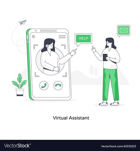 Virtual Assistant Royalty Free Vector Image Vectorstock