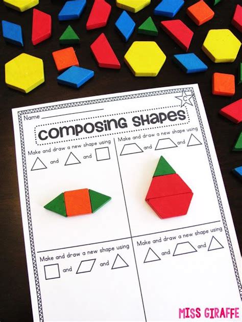 The Worksheet For Comparing Shapes Is Displayed Next To Some Colored