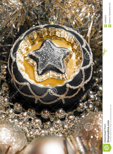 Gold And Silver Christmas Decoration Stock Photo Image Of Decorationn