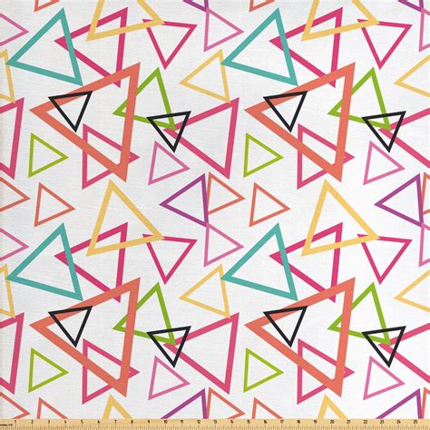 Geometric Fabric By The Yard Abstract Triangles Angular Tribal Motifs